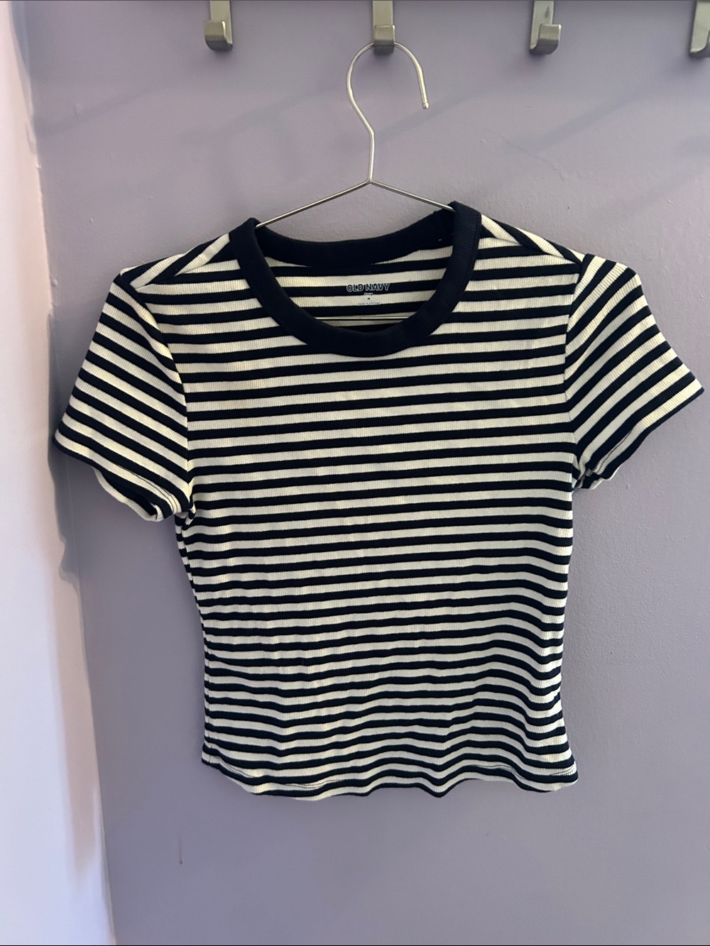Navy & White Striped Crewneck Tee - old navy